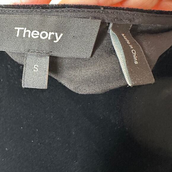 Theory Soft Black Velvet V-Neck Spaghetti Strap Side Slit Camisole Top S - Picture 11 of 15